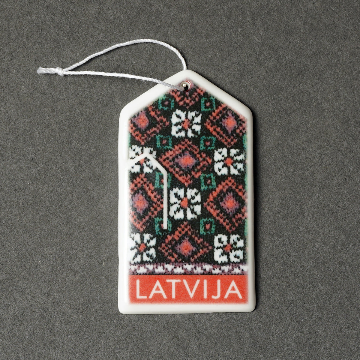 Porcelain Decorations - Gloves With Print + LATVIJA