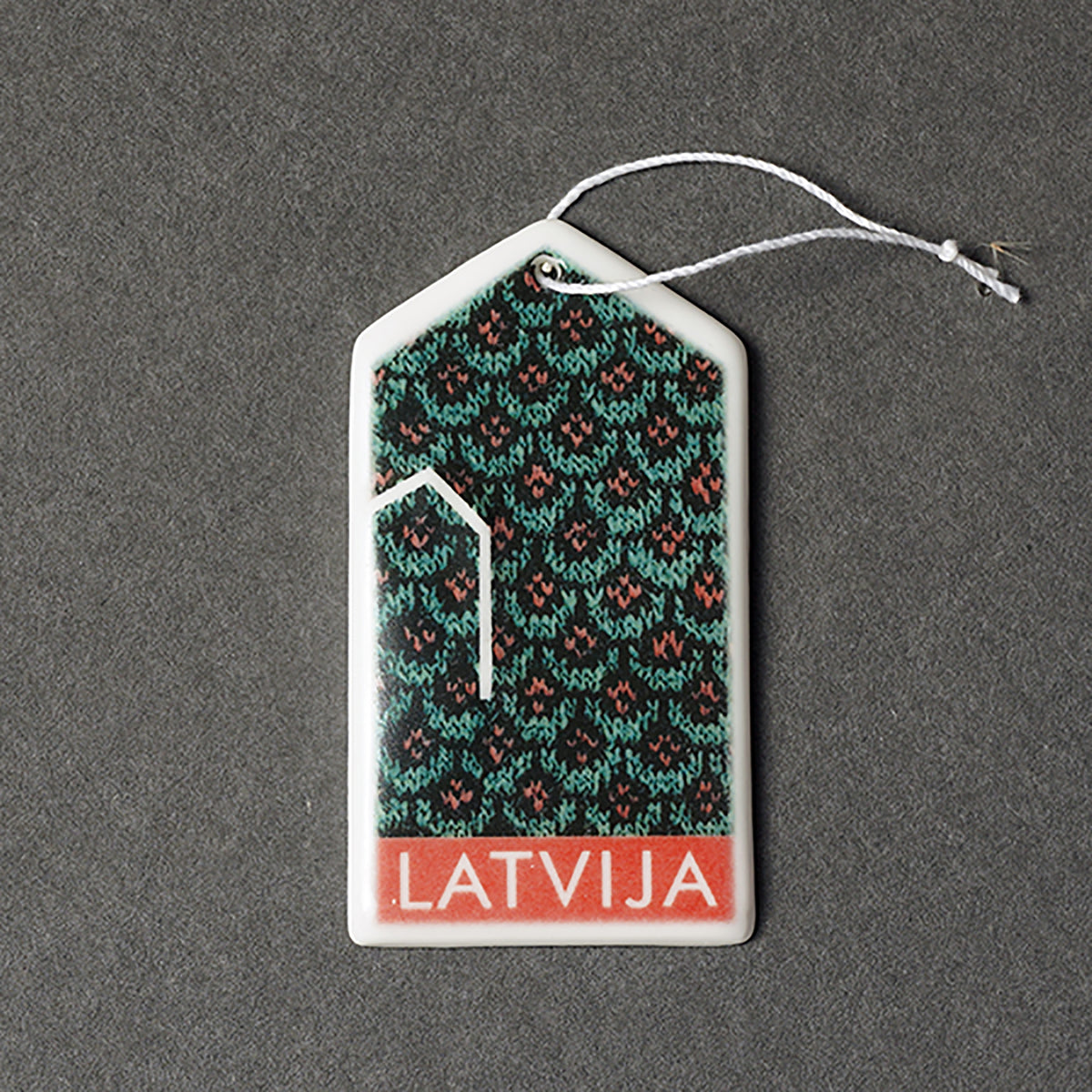 Porcelain Decorations - Gloves With Print + LATVIJA