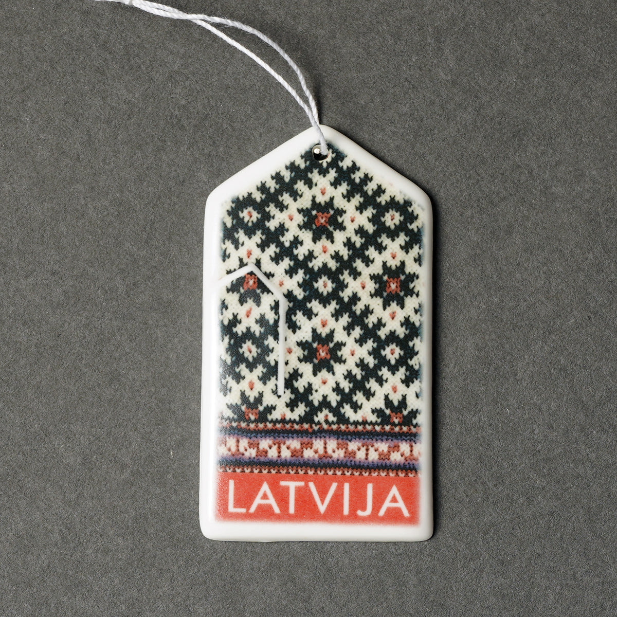 Porcelain Decorations - Gloves With Print + LATVIJA
