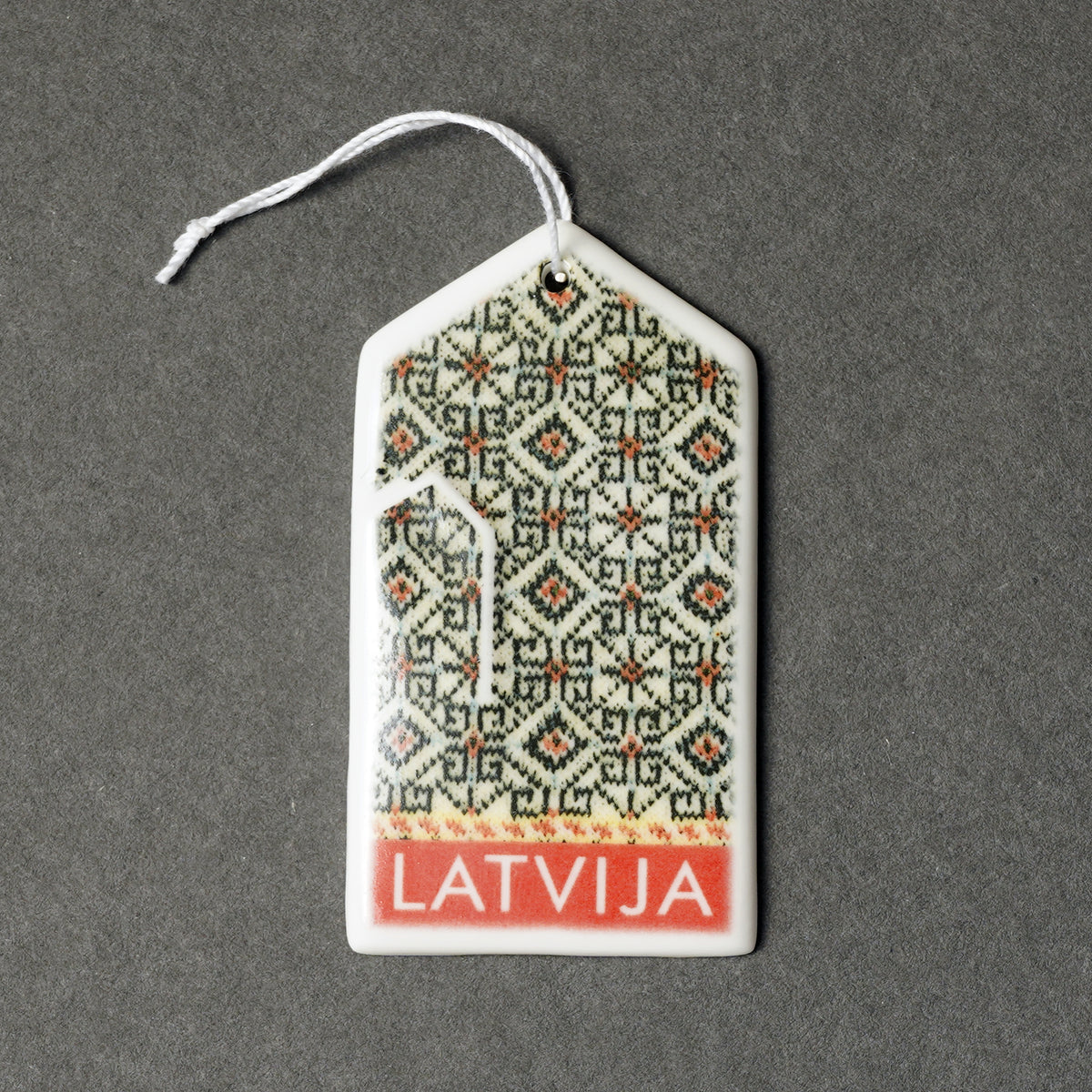 Porcelain Decorations - Gloves With Print + LATVIJA