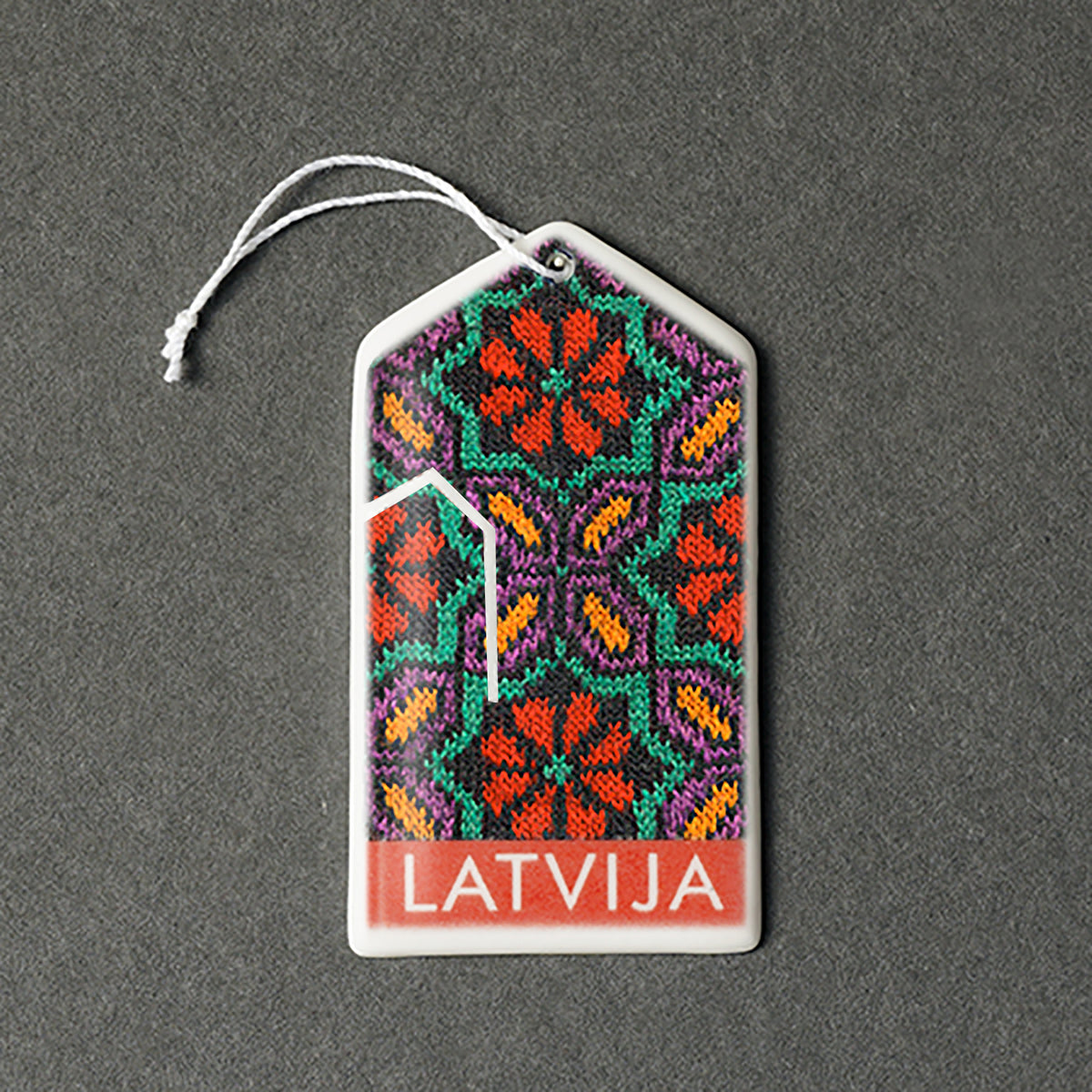 Porcelain Decorations - Gloves With Print + LATVIJA