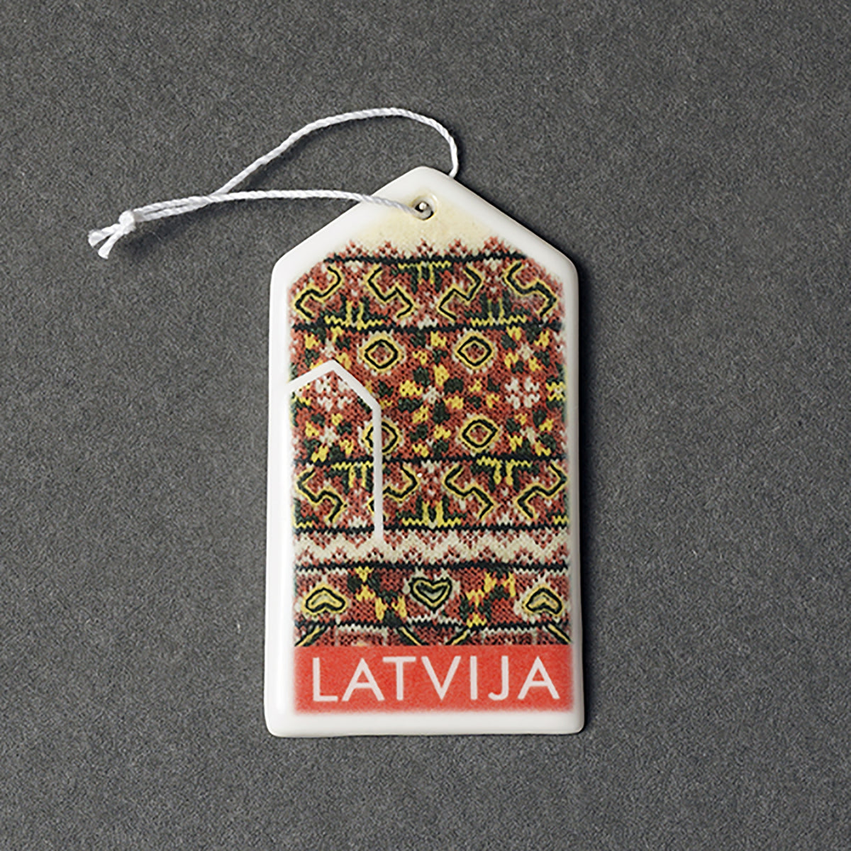 Porcelain Decorations - Gloves With Print + LATVIJA