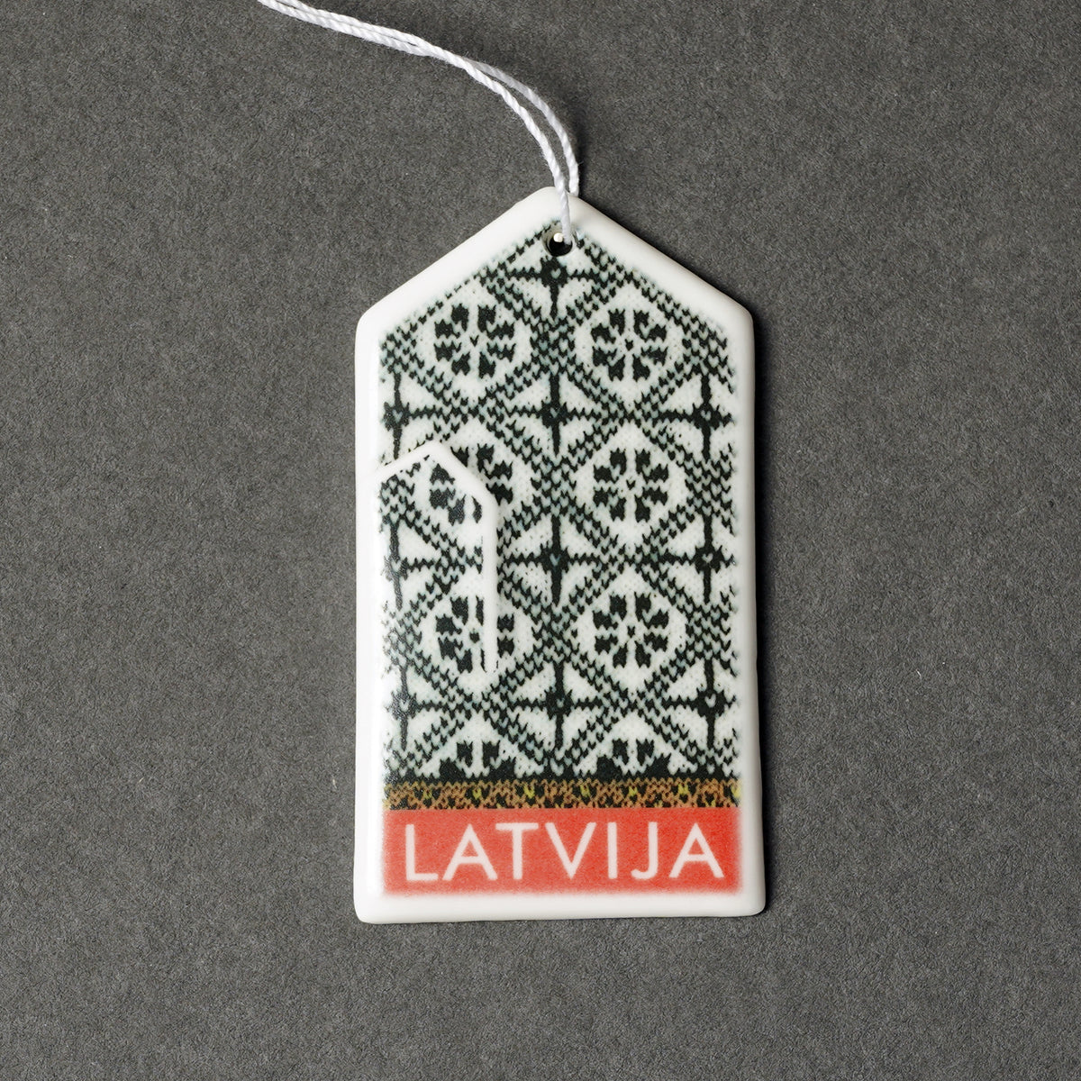 Porcelain Decorations - Gloves With Print + LATVIJA