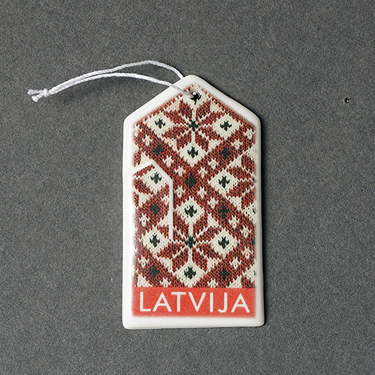 Porcelain Decorations - Gloves With Print + LATVIJA