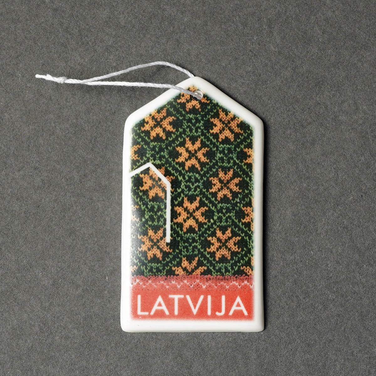 Porcelain Decorations - Gloves With Print + LATVIJA