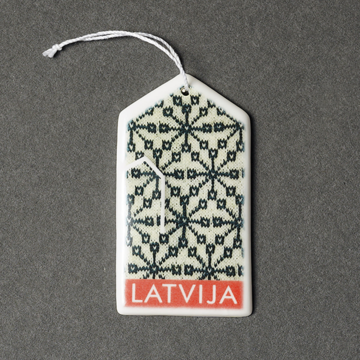 Porcelain Decorations - Gloves With Print + LATVIJA