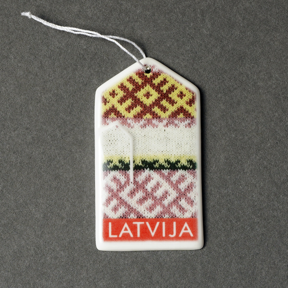 Porcelain Decorations - Gloves With Print + LATVIJA