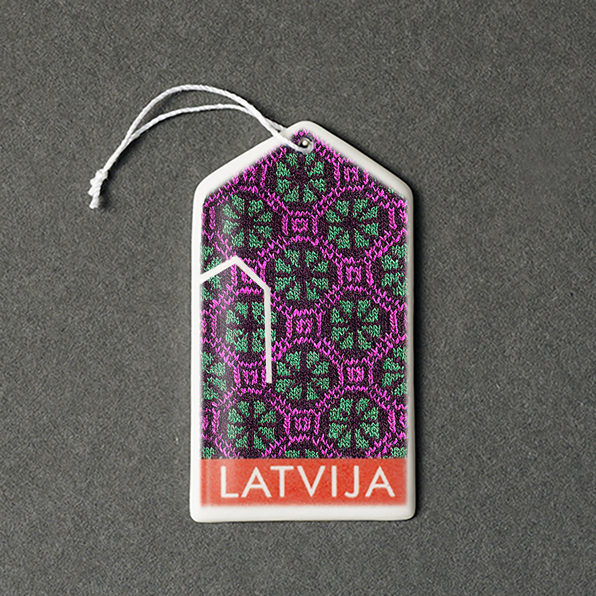 Porcelain Decorations - Gloves With Print + LATVIJA