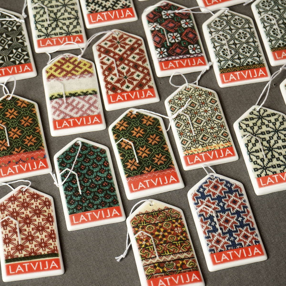 Porcelain Decorations - Gloves With Print + LATVIJA