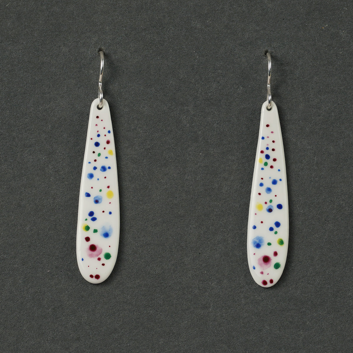 Painted 2.9. Drop earrings thin, tall