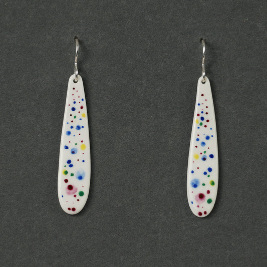 Painted 2.9. Drop earrings thin, tall