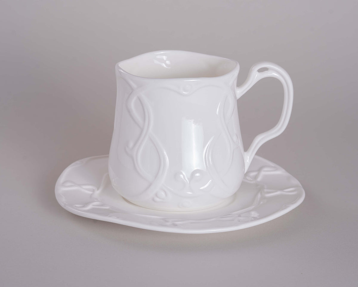 Porcelain Art Nouveau Tea Mug Saucer