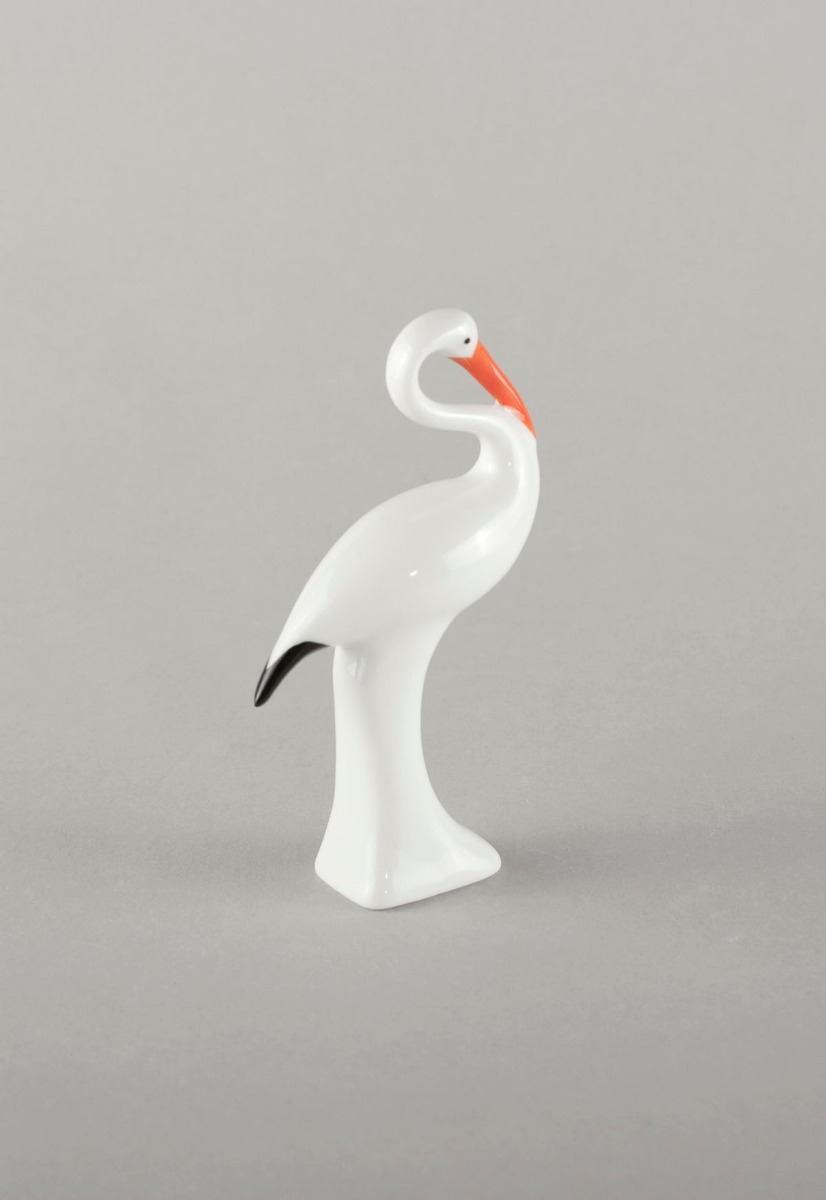 Porcelain Figure Stork Painted