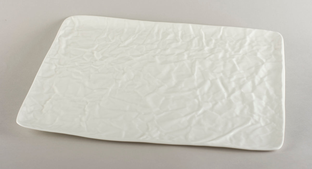 Porcelain Crumpled Plate/Tray Large