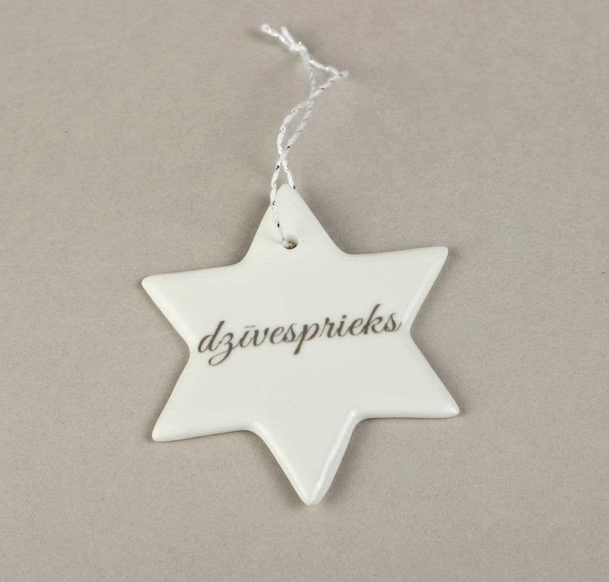 Porcelāna rotājumi - zvaigznīte ar apdruku