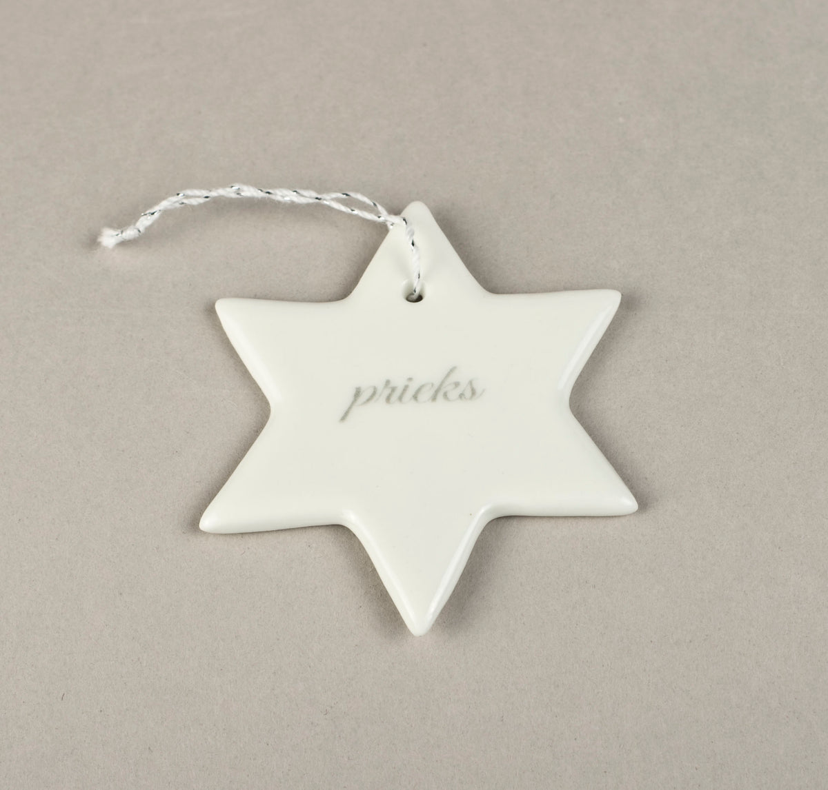 Porcelāna rotājumi - zvaigznīte ar apdruku