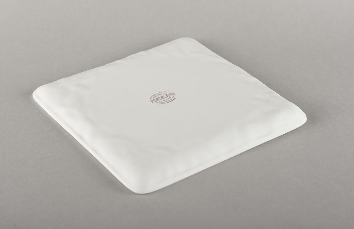 Porcelain Crumpled Dessert Plate Medium (sleek middle)