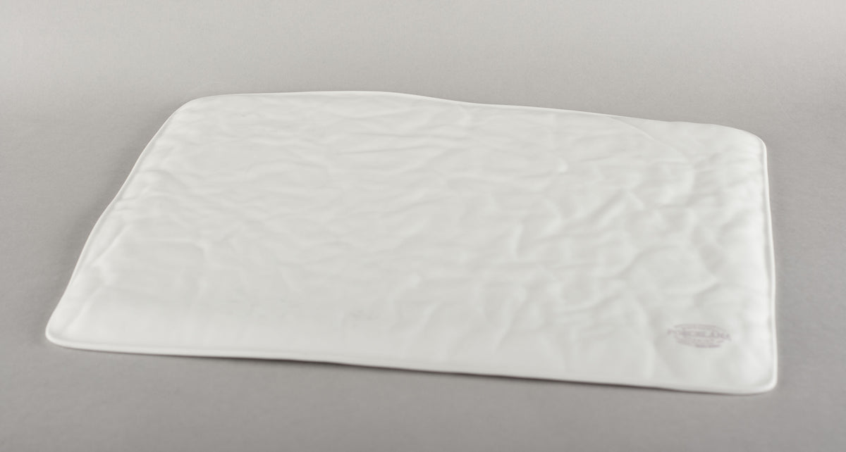 Porcelain Crumpled Plate/Tray Large