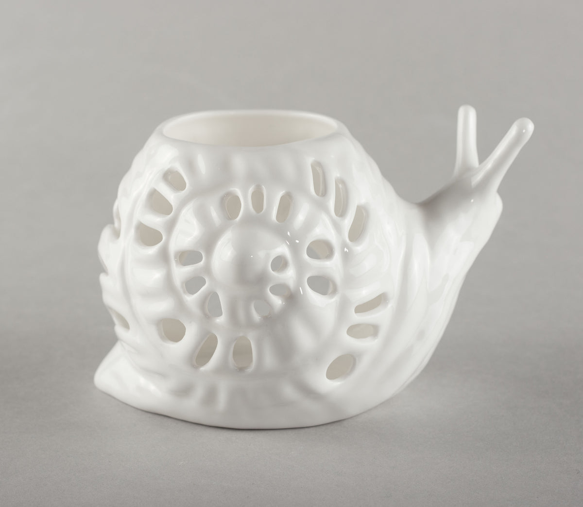 Porcelain Snail Candlestick Holder