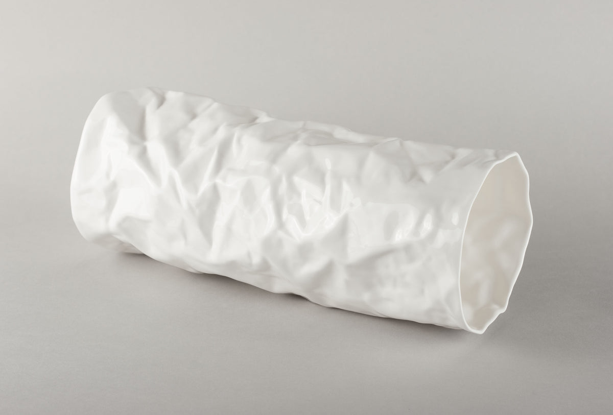 Porcelain Crumpled XXL Vase M